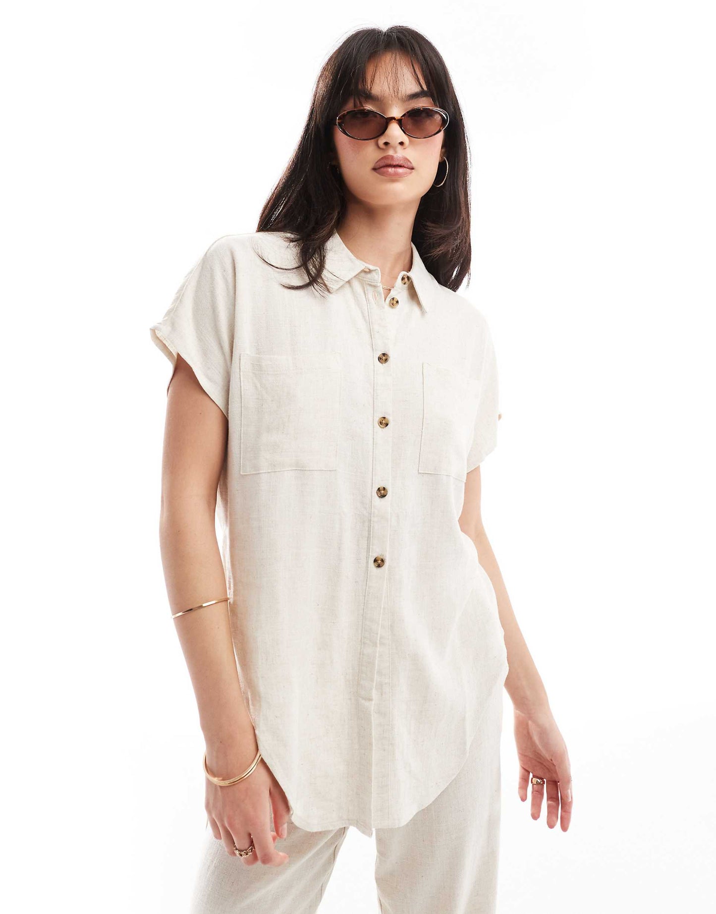 Mix & Match Tie Front Linen Shirt