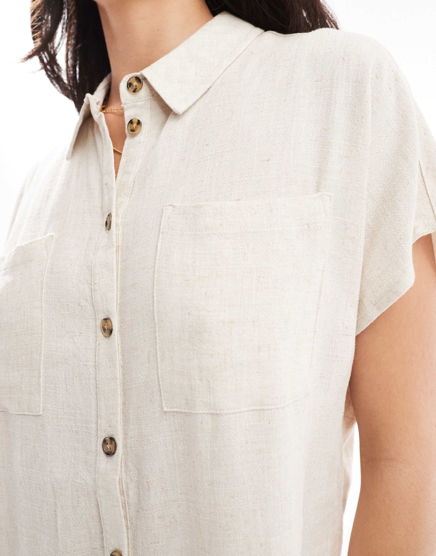 Mix & Match Tie Front Linen Shirt