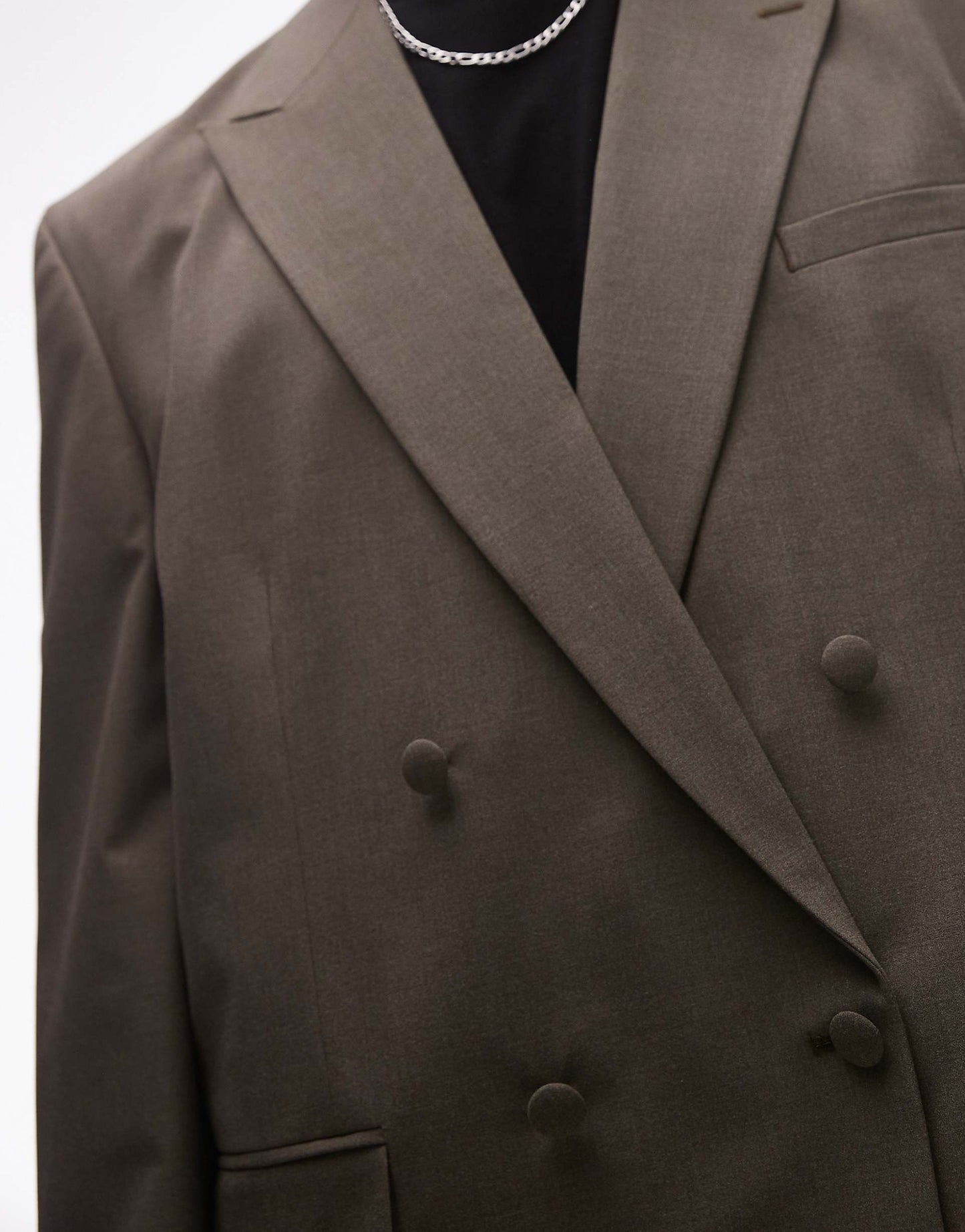 Relaxed Deconstructed Double Breasted Suit Jacket