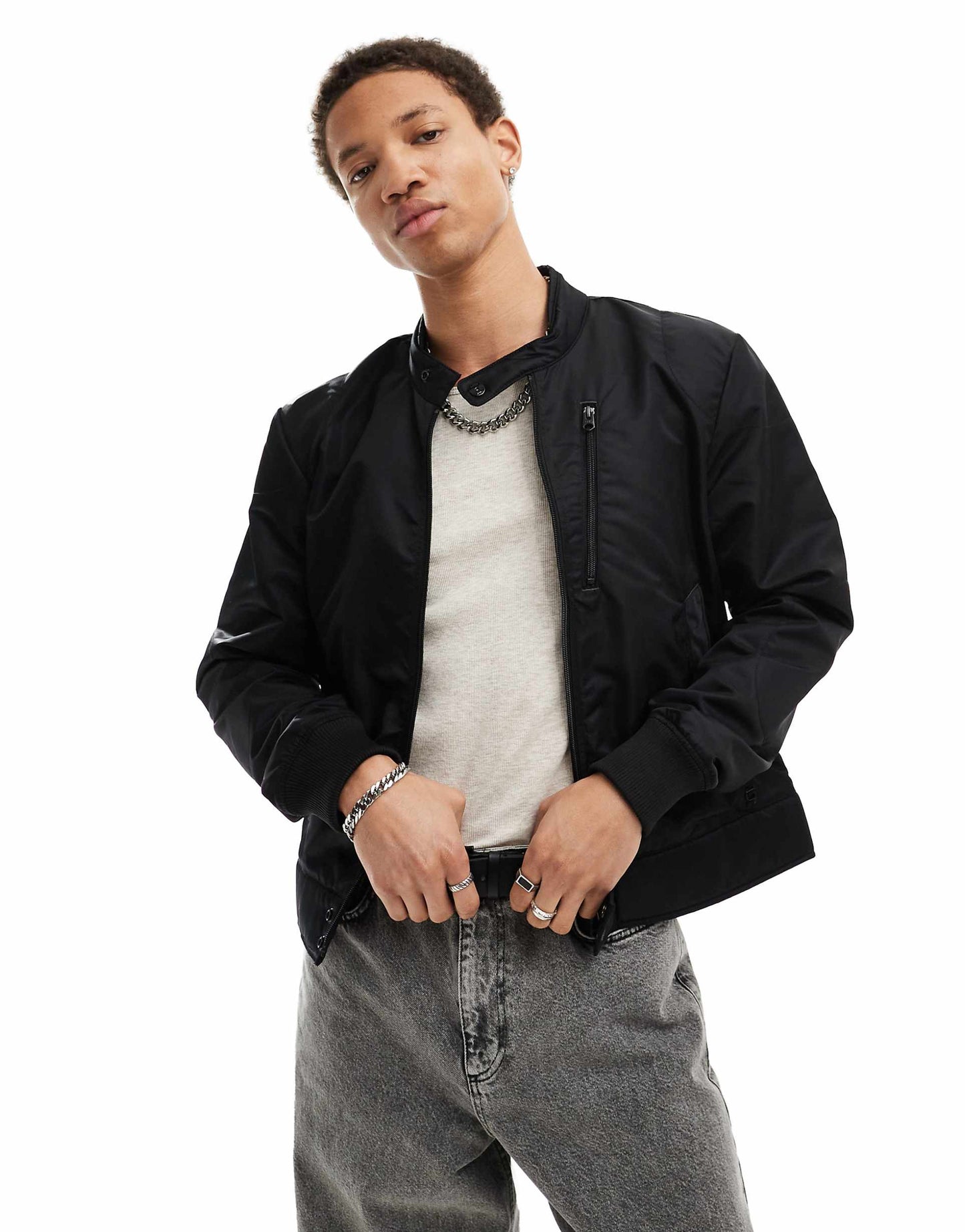 Nylon Biker Jacket