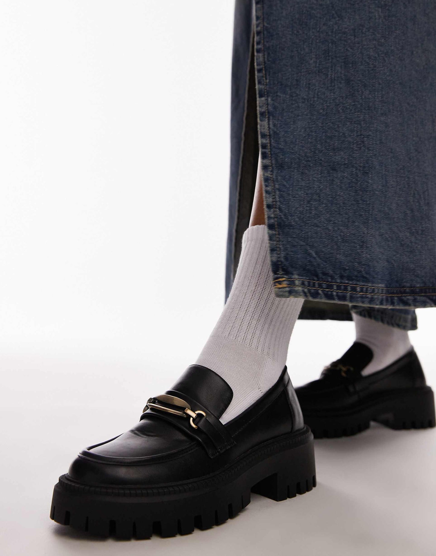 Cher Chunky Loafers With Gold Trim