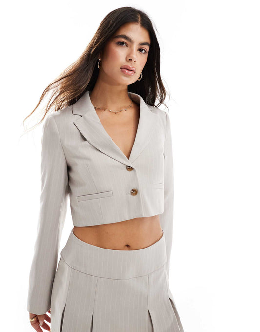 Relaxed Cropped Blazer Co-Ord