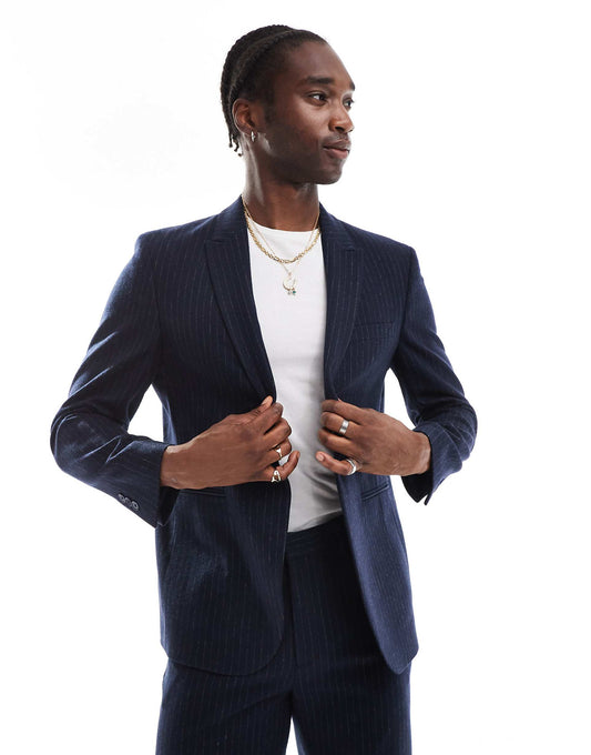 Regular Pinstripe Suit Jacket