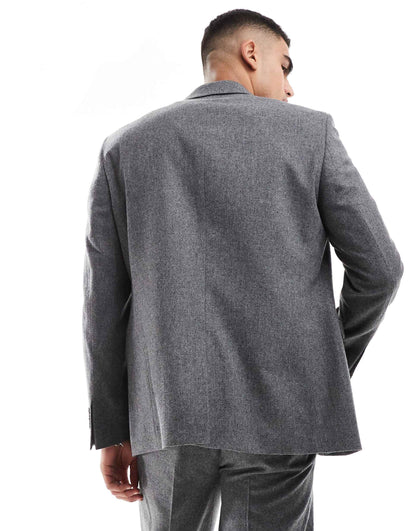 Regular Flannel Wool Mix Suit Jacket