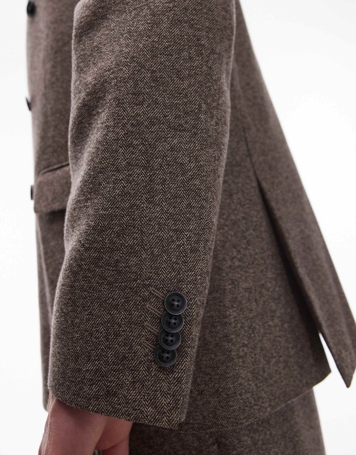 Oversized Herringbone Double Breasted Jacket