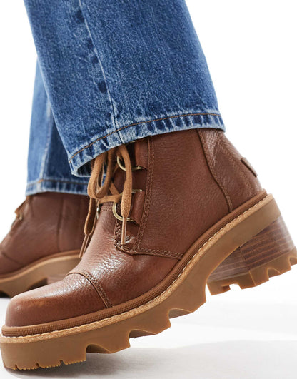 Joan Now Heeled Lace Up Leather Boots