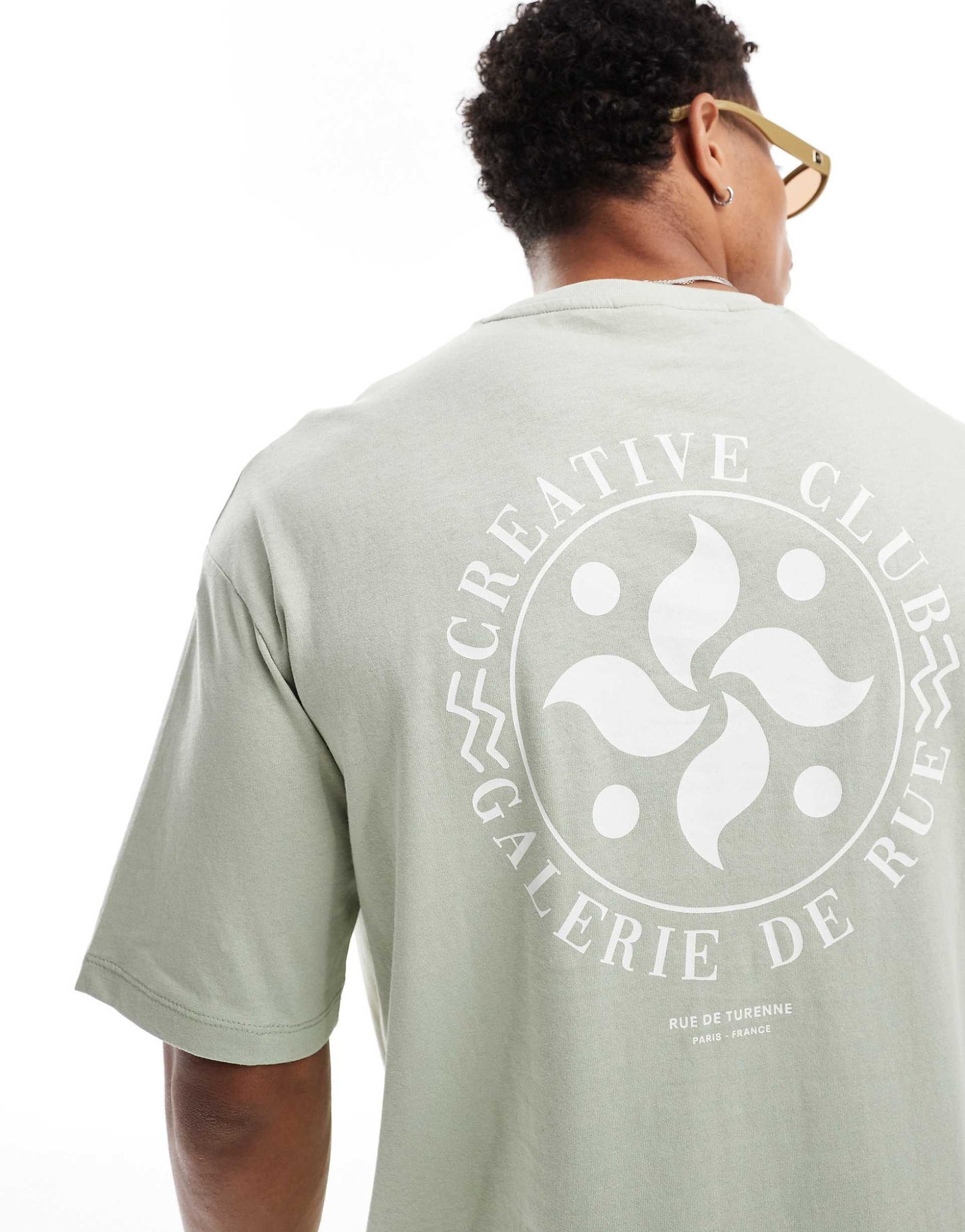 Homme Oversized T-Shirt With Creative Circle Back Print