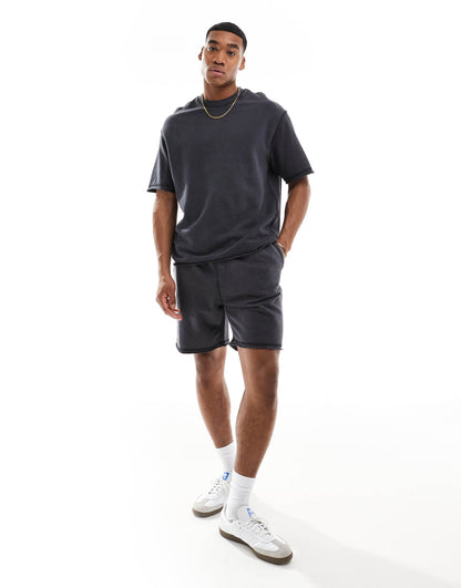 Raw Edge Washed Co-Ord Short