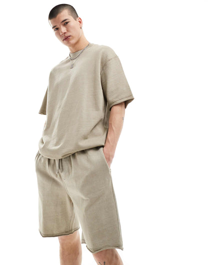 Raw Edge Washed Co-Ord Short