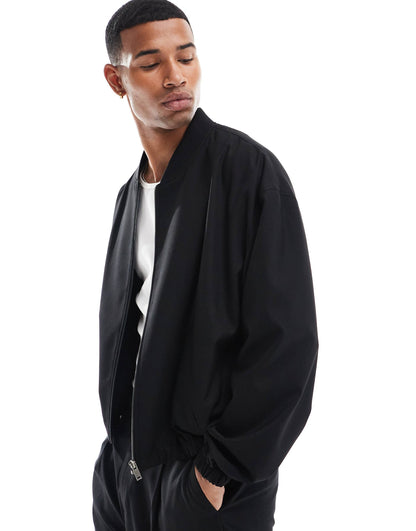 Bomber Smart Co-Ord Jacket Black
