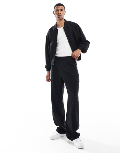 Bomber Smart Co-Ord Jacket Black
