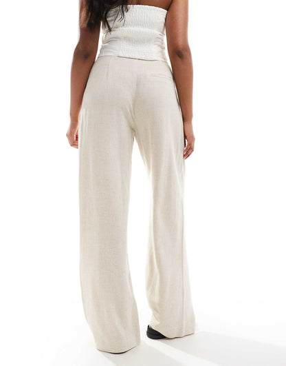 Tailored Wide Leg Trousers With Pleat Detail