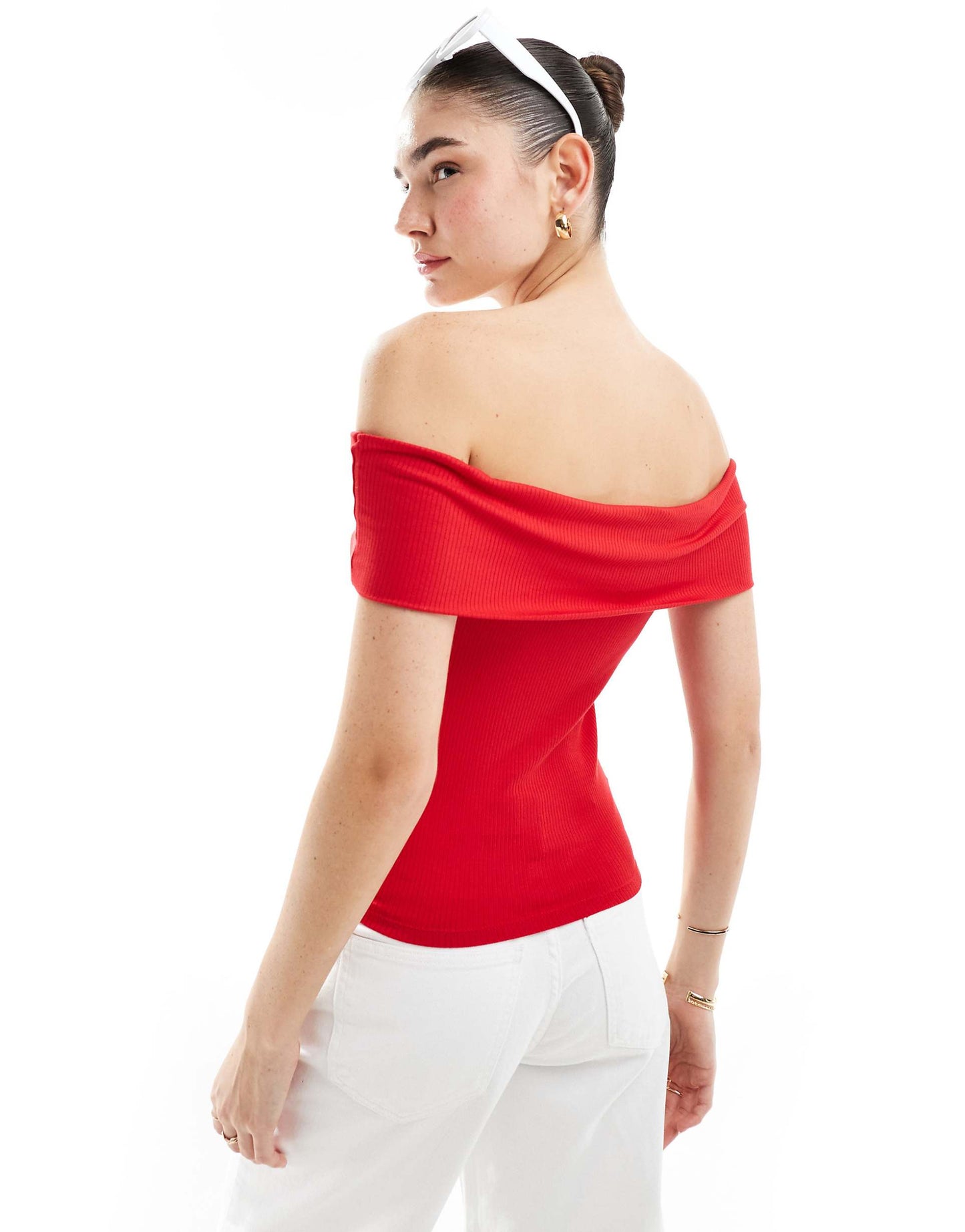 Fold Over Seamless Bardot Top