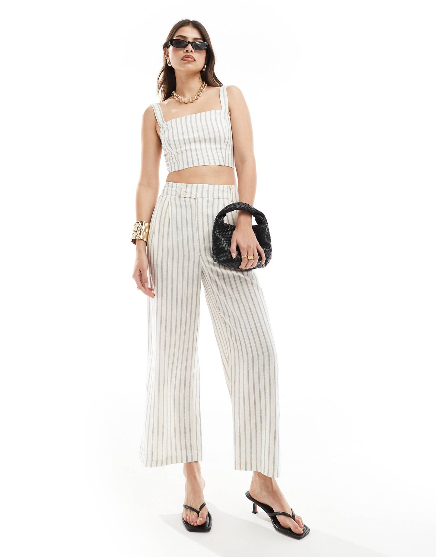 Linen Look Square Neck Cami Top Co-Ord