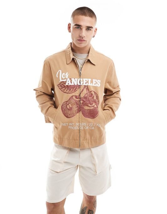 Cherry Zip Through Jacket