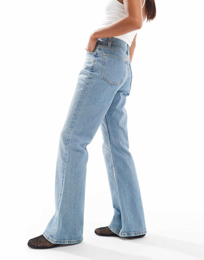 Petite Mid Rise Flare Jeans