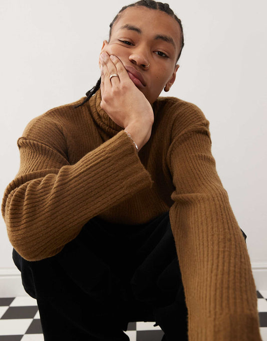 Oversized Heavy Weight Roll Neck Jumper
