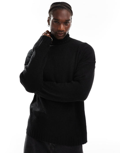 Oversized Heavy Weight Roll Neck Jumper