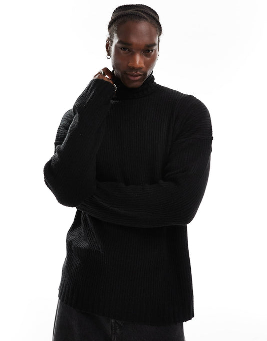 Oversized Heavy Weight Roll Neck Jumper