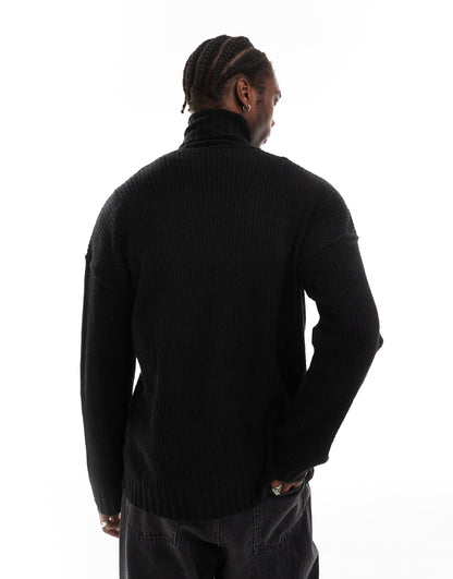 Oversized Heavy Weight Roll Neck Jumper