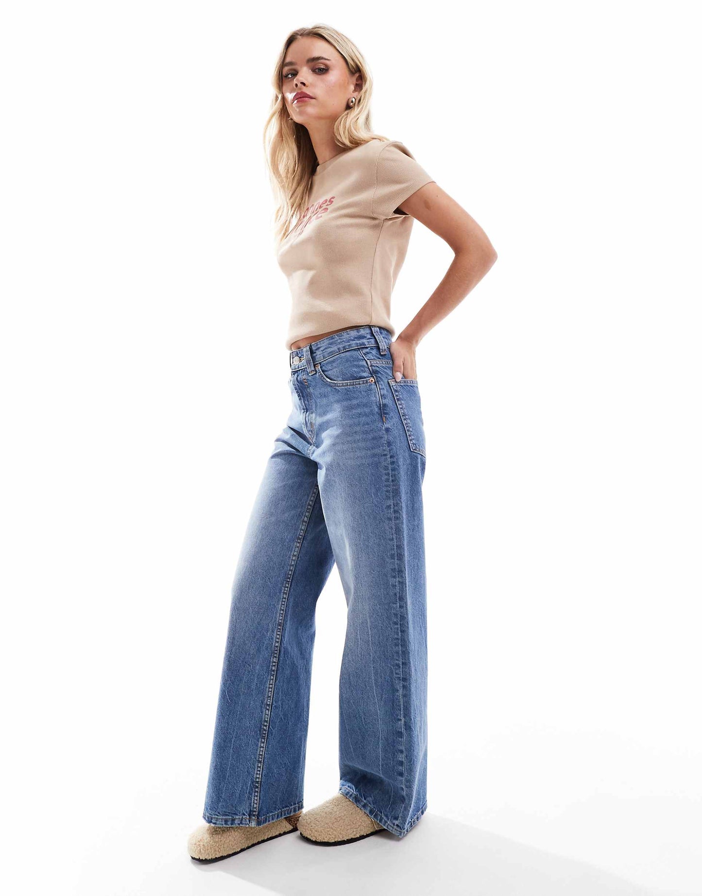 Petite Wide Leg Dad Jeans