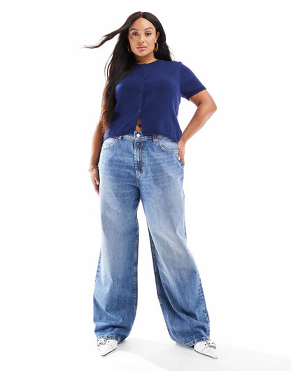 Curve Wide Leg Dad Jeans