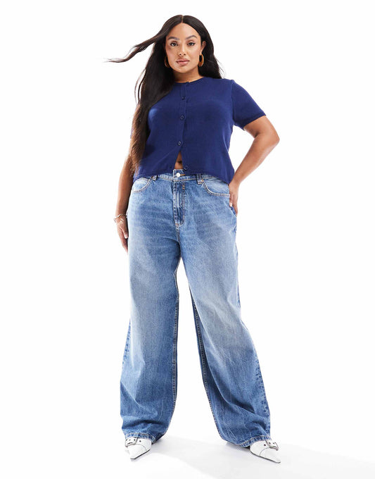 Curve Wide Leg Dad Jeans