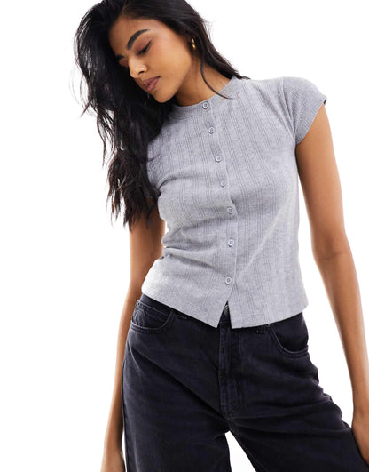 Baby Tee Pointelle Cardigan