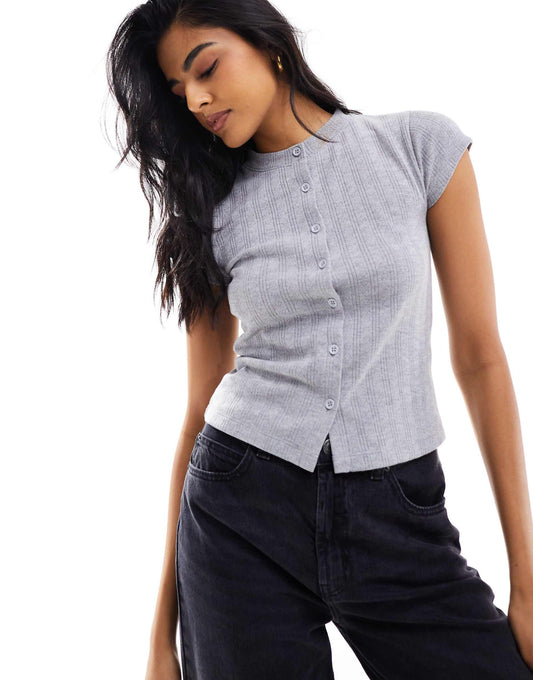 Baby Tee Pointelle Cardigan