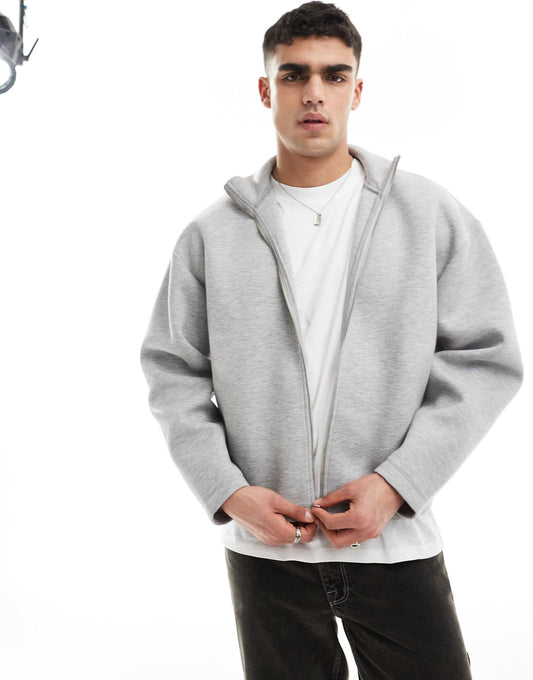 Oversized Grey Track Jacket