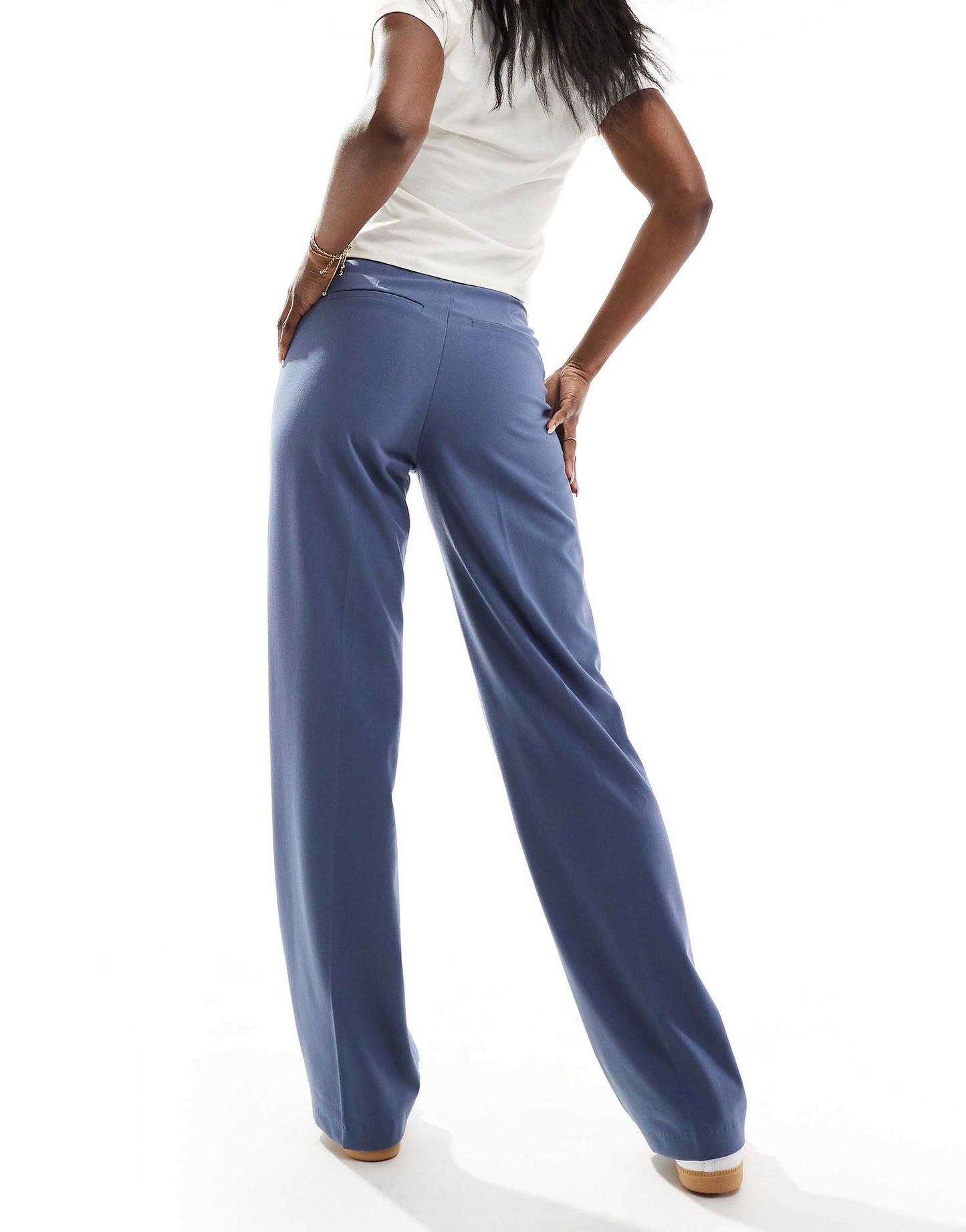 Wide Leg Pleat Tailored Trouser Petrol Blue