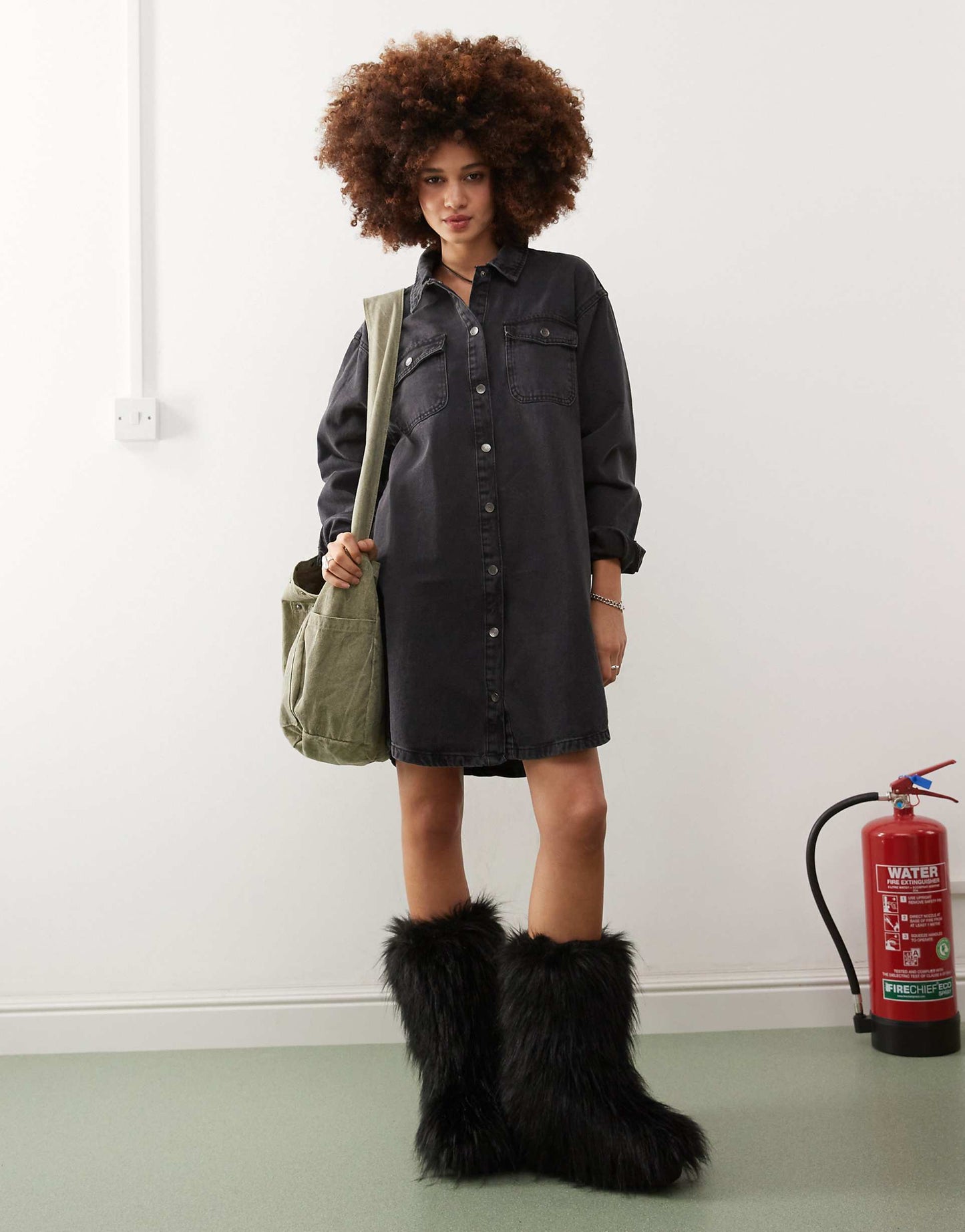 Long Sleeve Denim Shirt Dress