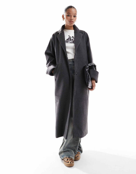 Wool Look Maxi Overcoat