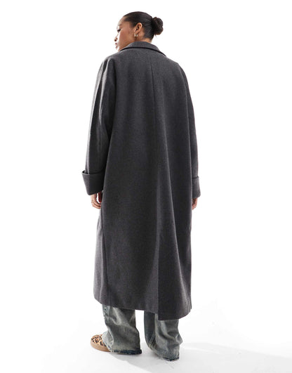 Wool Look Maxi Overcoat