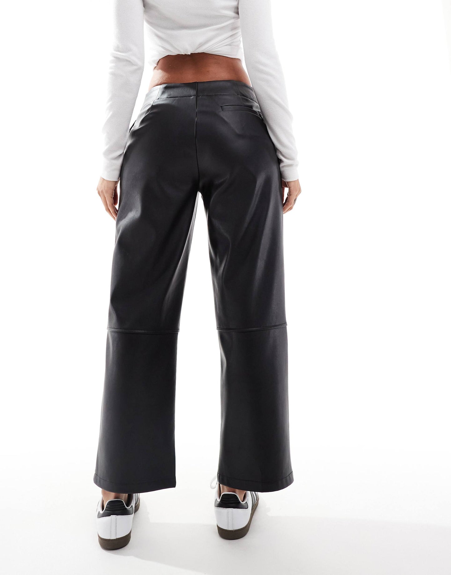 Faux Leather Cropped Trousers