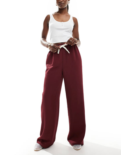 Pull On Trousers With Contrast Panel