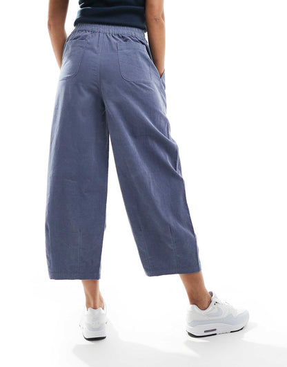 Cord Cropped Balloon Trousers