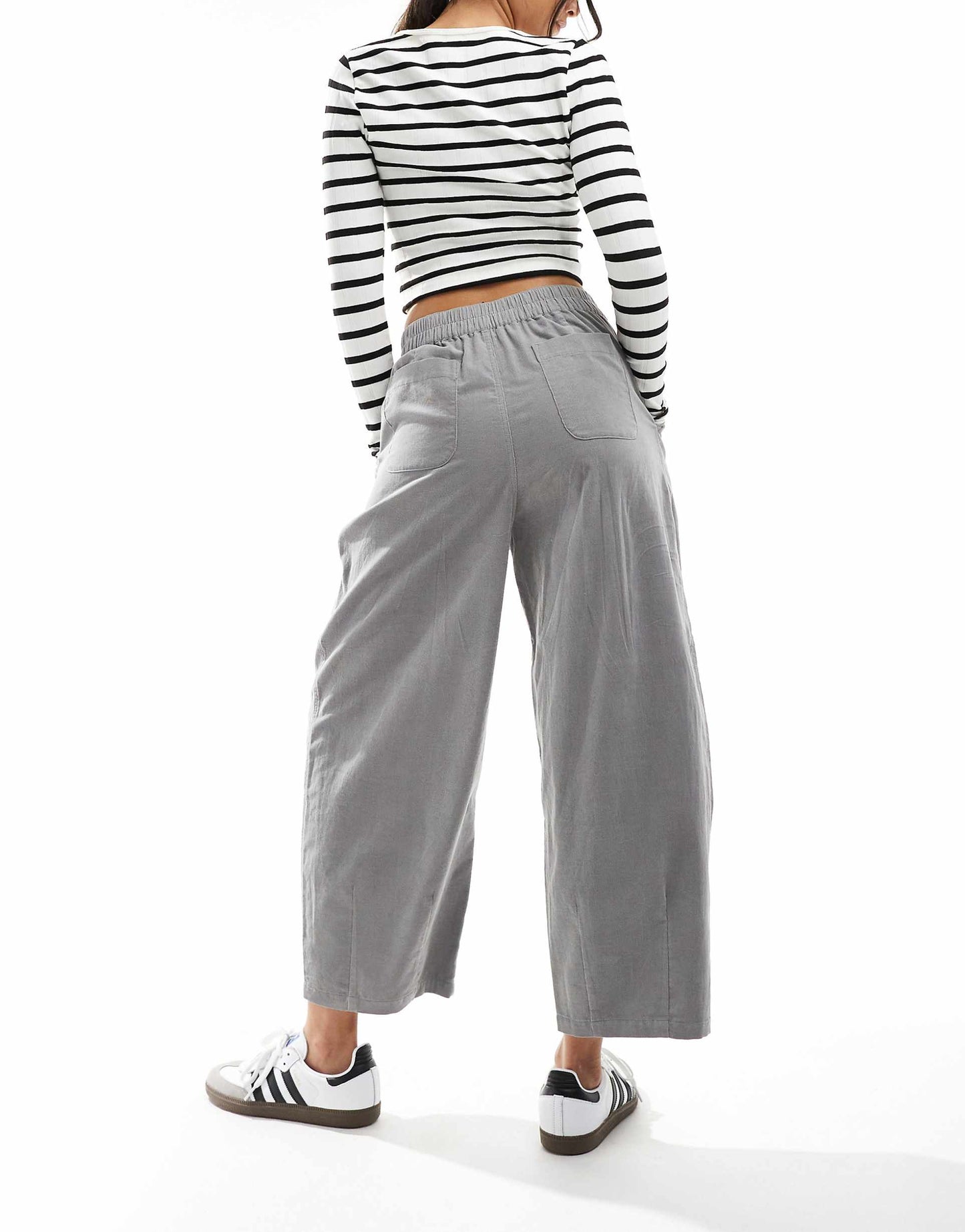 Cord Cropped Balloon Trousers