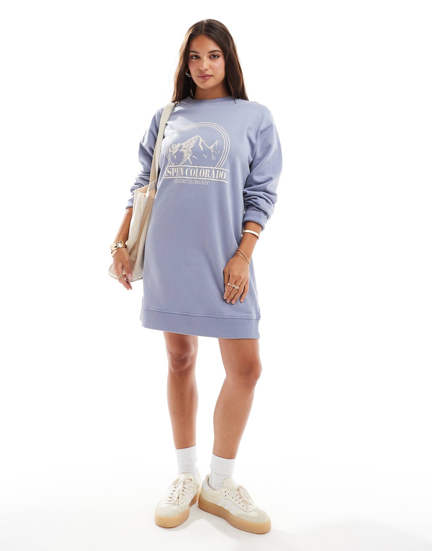 Graphic Mini Sweatshirt Dress