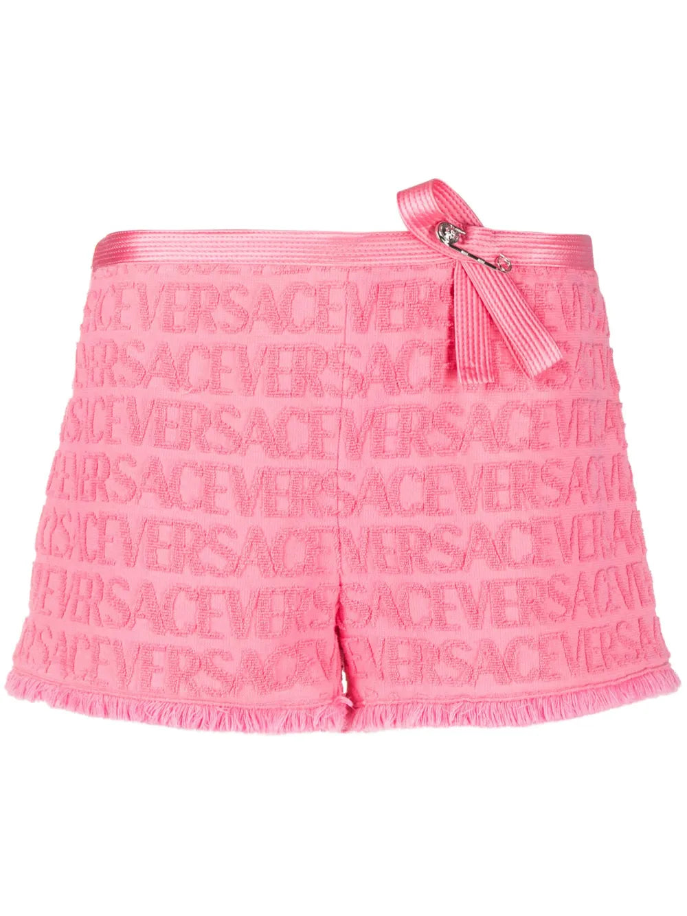 Versace Allover Devoré-Cotton Shorts