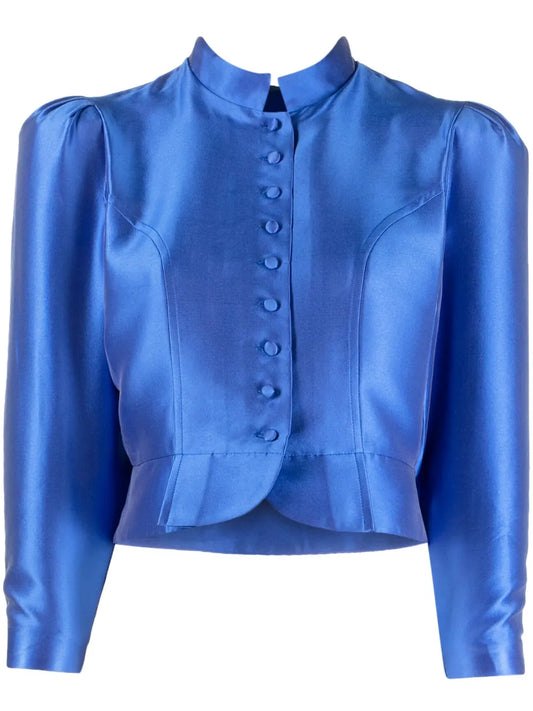 Amoako Satin-Finish Cropped Jacket