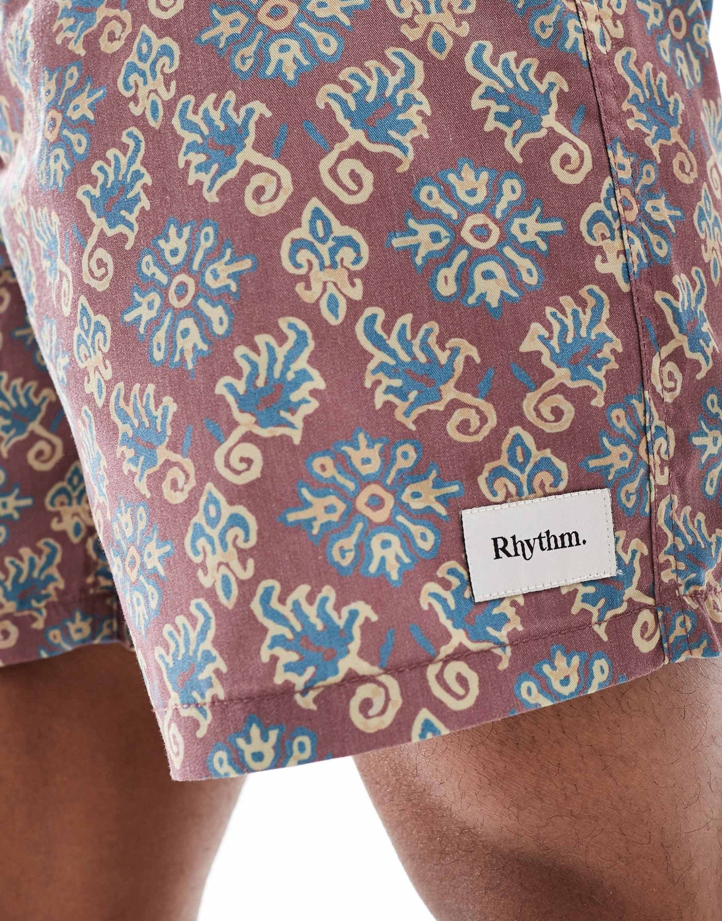 Strand Abstract Print Swim Trunks