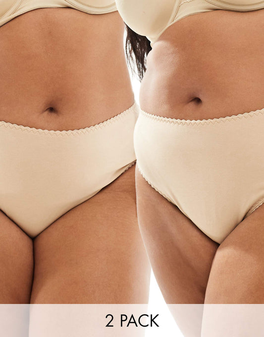 Curve 2 Pack Mila Cotton Brazillian Brief