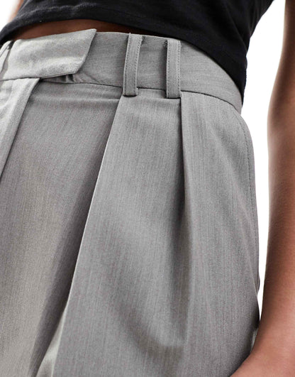 Tall Tailored Wide Leg Trousers With Pleat Detail