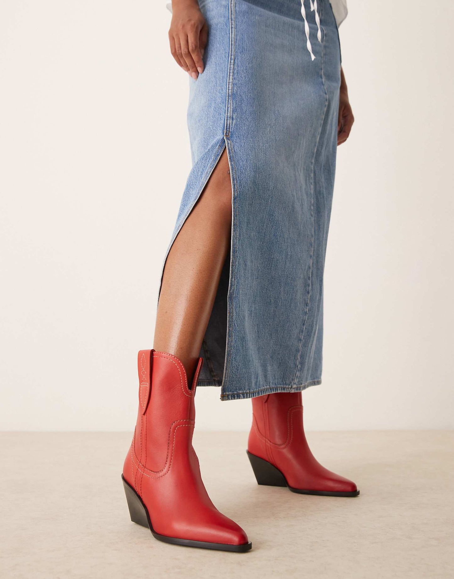 Pitchfork Heeled Western Boots