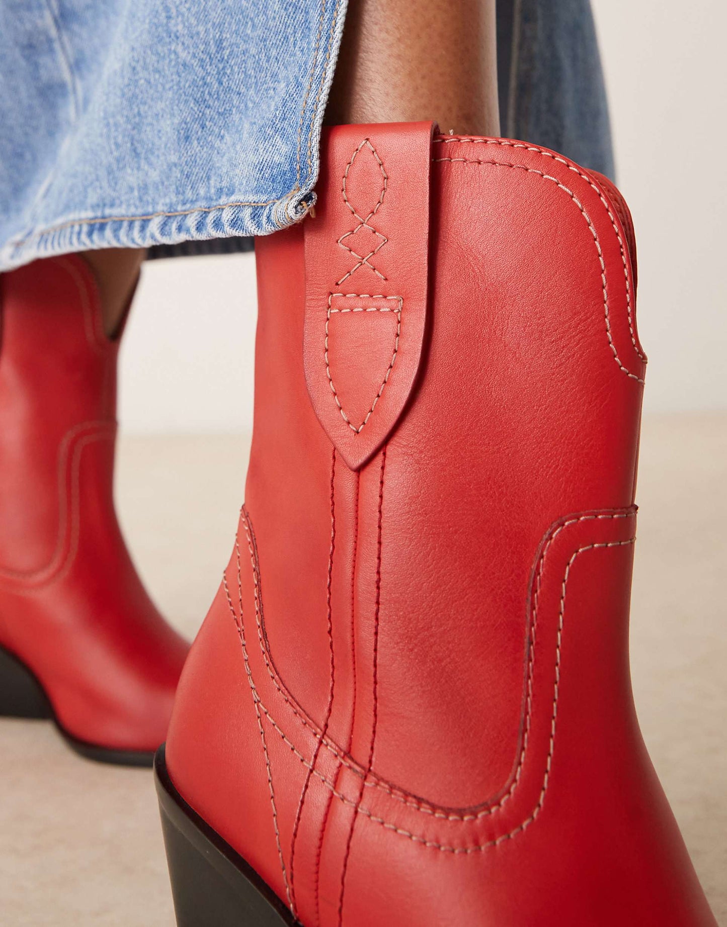 Pitchfork Heeled Western Boots