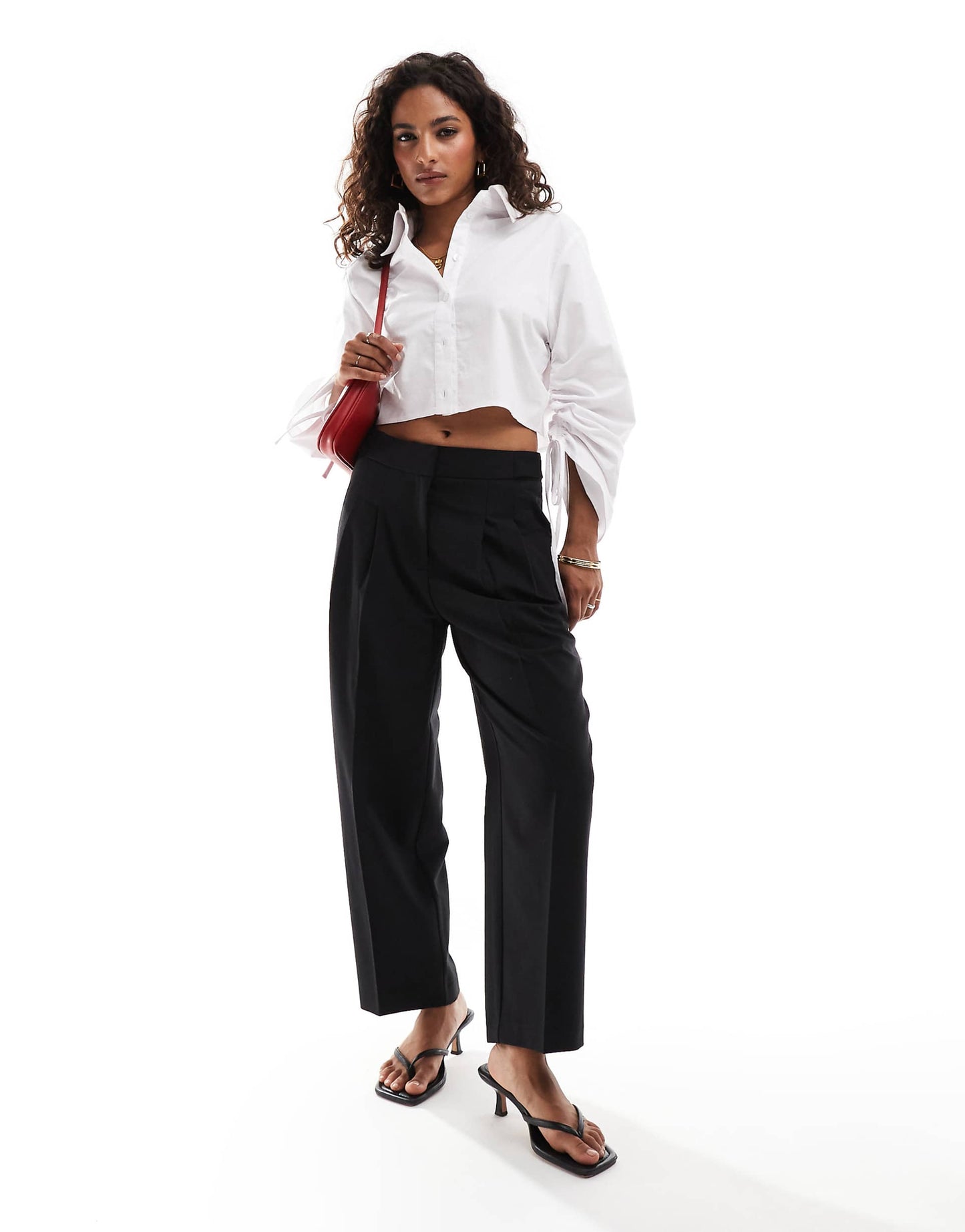 Petite Tailored Barrel Trousers