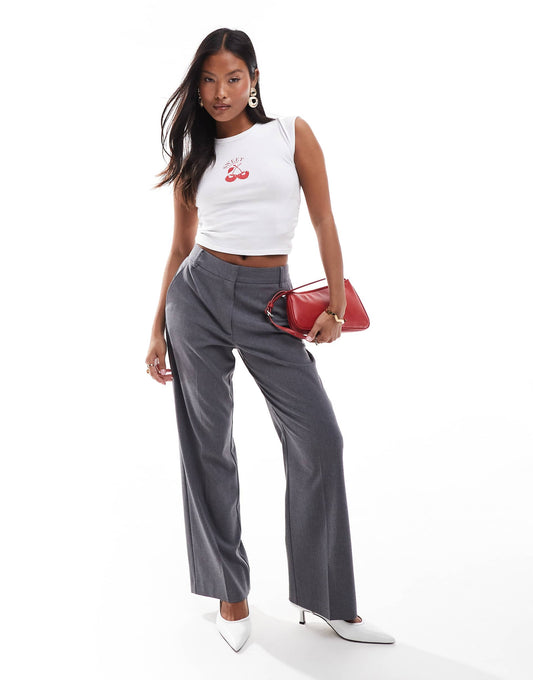 Petite Tailored Slim Straight Trousers