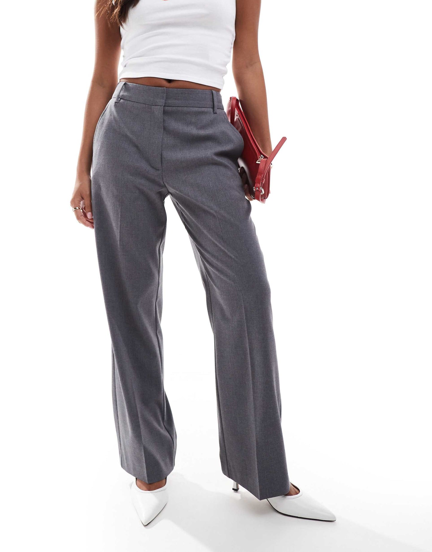 Petite Tailored Slim Straight Trousers