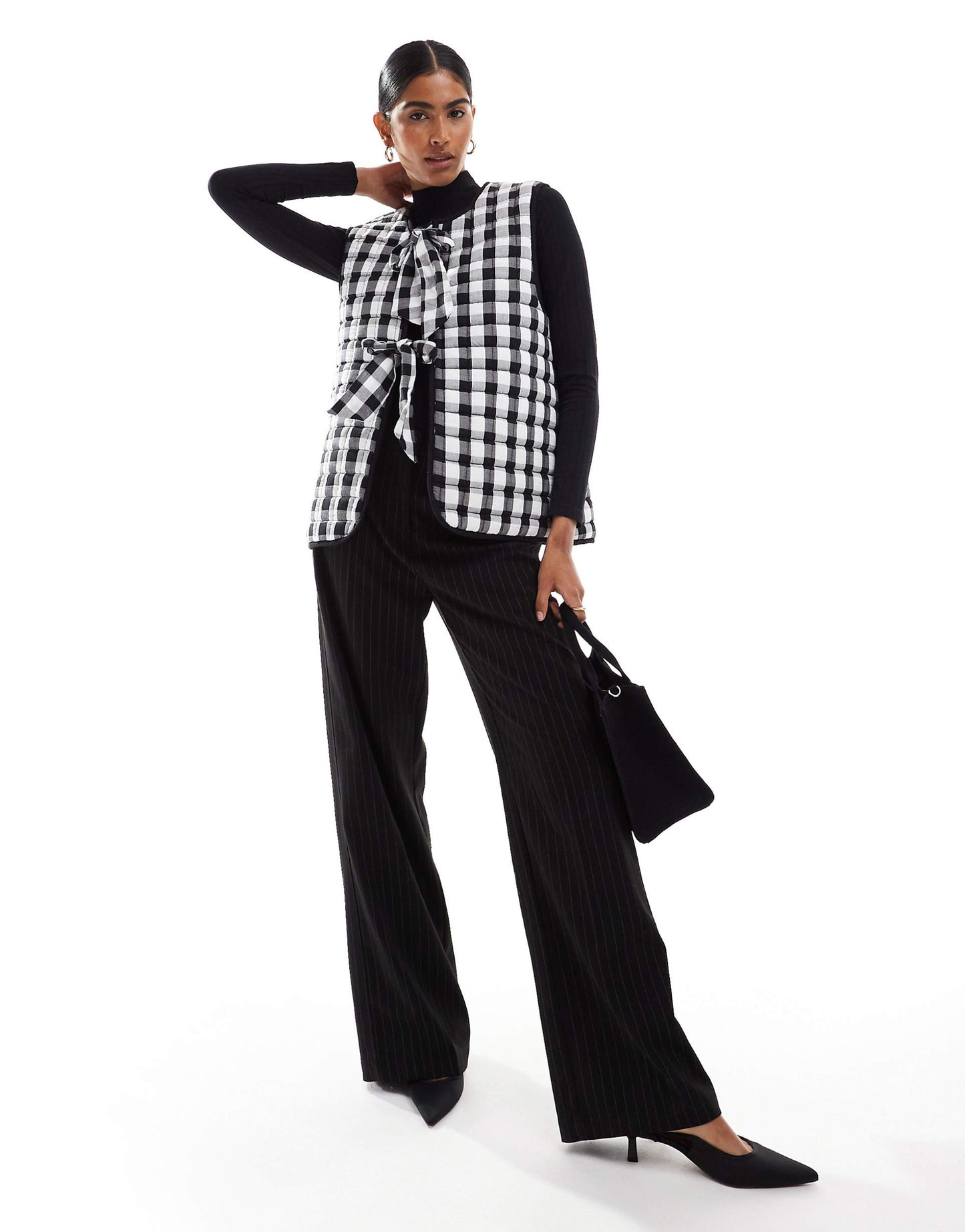 Quilted Gilet With Bows